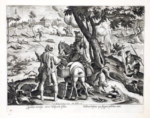Chasser les renards noirs de leurs tanières, illustration de 